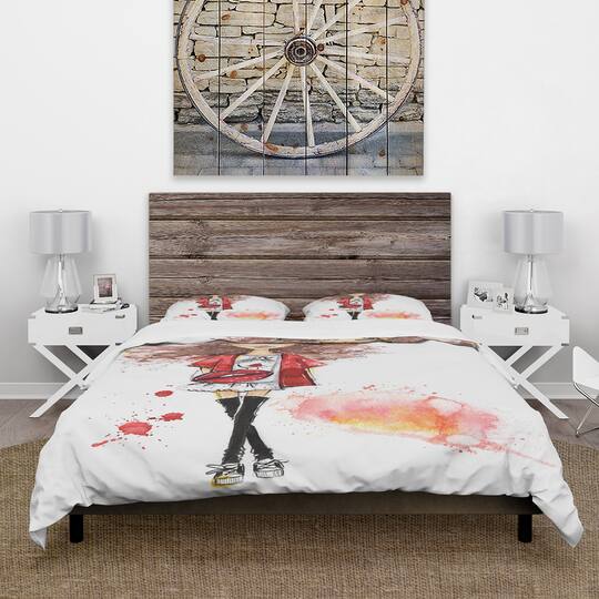 Designart 'Fashionable teenage girl' Glamour Bedding Set